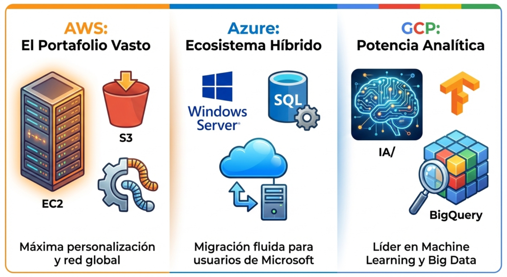 2. Comparativa de AWS, Azure y Google Cloud: ¿Cuál es la Mejor Opción para Ti?